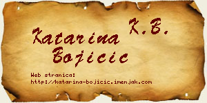 Katarina Bojičić vizit kartica